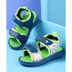Cute Walk by Babyhug Velcro Closure Sandals with Rainbow Theme Print - Royal Blue