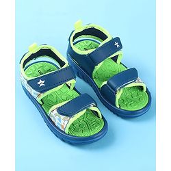 Cute Walk by Babyhug Velcro Closure Sandals with Rainbow Theme Print - Royal Blue