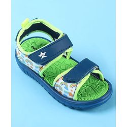 Cute Walk by Babyhug Velcro Closure Sandals with Rainbow Theme Print - Royal Blue