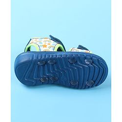 Cute Walk by Babyhug Velcro Closure Sandals with Rainbow Theme Print - Royal Blue