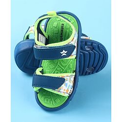 Cute Walk by Babyhug Velcro Closure Sandals with Rainbow Theme Print - Royal Blue