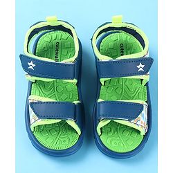 Cute Walk by Babyhug Velcro Closure Sandals with Rainbow Theme Print - Royal Blue