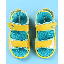 Cute Walk by Babyhug Velcro Closure Sandals with Floral Print - Yellow