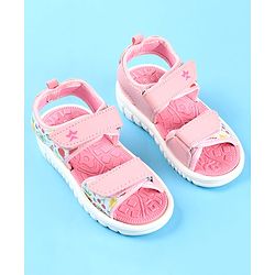 Cute Walk by Babyhug Velcro Closure Sandals with Floral Print -  Pink