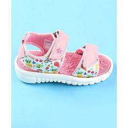 Cute Walk by Babyhug Velcro Closure Sandals with Floral Print -  Pink