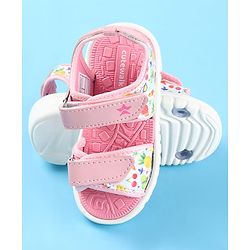 Cute Walk by Babyhug Velcro Closure Sandals with Floral Print -  Pink