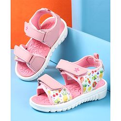 Cute Walk by Babyhug Velcro Closure Sandals with Floral Print -  Pink