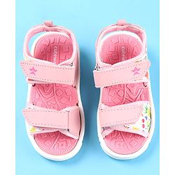 Cute Walk by Babyhug Velcro Closure Sandals with Floral Print -  Pink