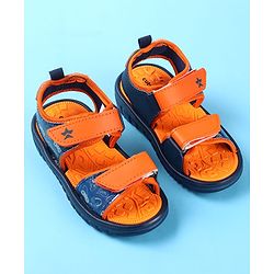 Cute Walk by Babyhug Velcro Closure Sandals with Game Theme Print -  Navy Blue
