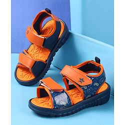 Cute Walk by Babyhug Velcro Closure Sandals with Game Theme Print -  Navy Blue