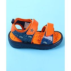 Cute Walk by Babyhug Velcro Closure Sandals with Game Theme Print -  Navy Blue