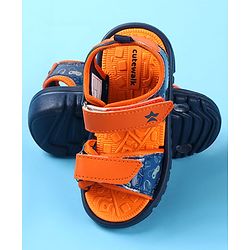 Cute Walk by Babyhug Velcro Closure Sandals with Game Theme Print -  Navy Blue