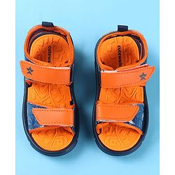Cute Walk by Babyhug Velcro Closure Sandals with Game Theme Print -  Navy Blue