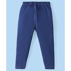 Babyhug Cotton Lycra Knit Full Length Leggings with Star & Unicorn Prints Pack of 3 - Navy Blue Pink & White