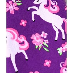 Babyhug Cotton Lycra Knit Full Length Leggings With Unicorn & Polka Dot Print Pack of 3 - Pink Violet & Purple