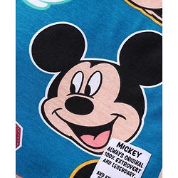 Babyhug Disney Cotton Knit Half Sleeves T-Shirt & Shorts Set With Mickey Mouse Graphics - Blue