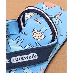 Cute Walk by Babyhug Flip Flop With Back Strap - Blue