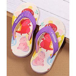 Cute Walk by Babyhug Flip Flop With Dino Print - Purple