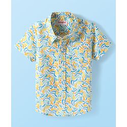 Babyhug Cotton Woven Half Sleeves Printed Shirt - Multicolour