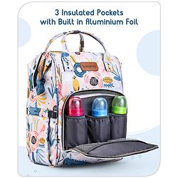 Babyhug Multipurpose Spacious Diaper Backpack Floral Print - Multicolor