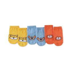 Cute Walk by Babyhug Knit Ankle Length Antibacterial Anti Skid Socks with Animal Design Pack of 3 - Multicolor