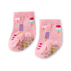 Cute Walk by Babyhug Knit Ankle Length Antibacterial Anti Skid Socks with Polka Dots Animal & Popsical Design Pack of 3 - Pink Lavender & Dark Pink