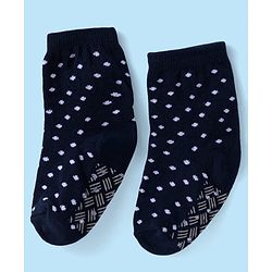 Cute Walk by Babyhug Ankle Length Antibacterial Anti Skid Socks with Stripes Polka Dots  Design Pack Of 3 - Pink Yellow & Black