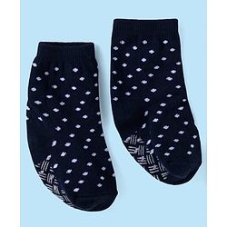 Cute Walk by Babyhug Ankle Length Antibacterial Anti Skid Socks with Stripes Polka Dots  Design Pack Of 3 - Pink Yellow & Black