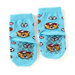 Cute Walk by Babyhug Knit Ankle Length Antibacterial Anti Skid Socks with Stripes & Tiger Design Pack of 3 - Green Light Blue & Yellow