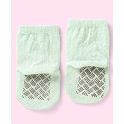 Cute Walk By Babyhug Non Terry Knit Anti-Bacterial Anti-Skid Ankle Length Socks With Animal Design Pack of 3 - Blue Green & Orange