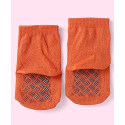 Cute Walk By Babyhug Non Terry Knit Anti-Bacterial Anti-Skid Ankle Length Socks With Animal Design Pack of 3 - Blue Green & Orange