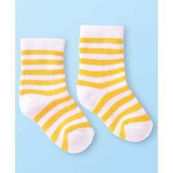 Cute Walk by Babyhug Terry Knit Ankle Length Antibacterial Socks with Dino Design & Stripes Pack of 3 - Grey Light Blue & White