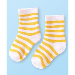 Cute Walk by Babyhug Terry Knit Ankle Length Antibacterial Socks with Dino Design & Stripes Pack of 3 - Grey Light Blue & White