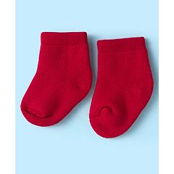 CuteWalk By Babyhug Knit Ankle Length Anti-Bacterial Solid Color Socks Pack of 3 - Pink White & Maroon