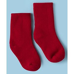 CuteWalk By Babyhug Knit Ankle Length Anti-Bacterial Solid Color Socks Pack of 3 - Pink White & Maroon
