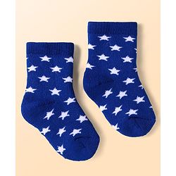 Cute Walk by Babyhug Terry Knit Ankle Length Antibacterial Striped Socks with Stars & Bear Design Pack of 3 - White Blue & Grey