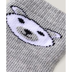 Cute Walk by Babyhug Terry Knit Ankle Length Antibacterial Striped Socks with Stars & Bear Design Pack of 3 - White Blue & Grey