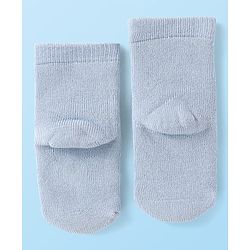 Cute Walk by Babyhug Terry Knit Ankle Length Antibacterial Striped Socks with Polka Dots & Animal Design Pack of 3 - Light Blue Yellow & Red