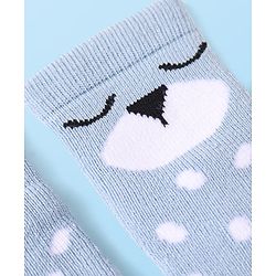 Cute Walk by Babyhug Terry Knit Ankle Length Antibacterial Striped Socks with Polka Dots & Animal Design Pack of 3 - Light Blue Yellow & Red