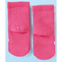 Cute Walk by Babyhug Terry Knit Ankle Length Antibacterial Socks with Stripes & Hearts Design Pack of 3 - Pink & White