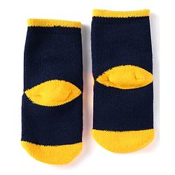 Cute Walk by Babyhug Ankle Length Antibacterial Socks with Animal Design Pack Of 3 - Blue & Yellow