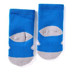 Cute Walk by Babyhug Ankle Length Antibacterial Socks with Animal Design Pack Of 3 - Blue & Yellow