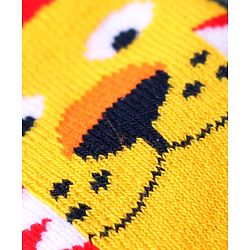 Cute Walk by Babyhug Ankle Length Antibacterial Socks with Animal Design Pack Of 3 - Blue & Yellow