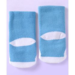 Cute Walk by Babyhug Ankle Length Antibacterial Socks with Animal Design Pack Of 3 - Blue Red & Yellow