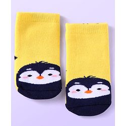 Cute Walk by Babyhug Ankle Length Antibacterial Socks with Animal Design Pack Of 3 - Blue Red & Yellow