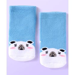 Cute Walk by Babyhug Ankle Length Antibacterial Socks with Animal Design Pack Of 3 - Blue Red & Yellow