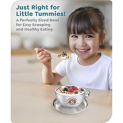 Babyhug Disney Minnie Mouse Steel Feeding Bowl with Spoon and Lid| Easy to Clean & Maintain| Encourage Self Feeding| Laser Print| Dishwasher Safe| Gifting Option Silver - 300 ml