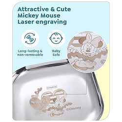 Babyhug Disney Minnie Mouse Stainless Steel Spoon & Fork Set| Easy to Clean & Maintain| Encourage Self Feeding| Laser Print| Dishwasher Safe - Silver