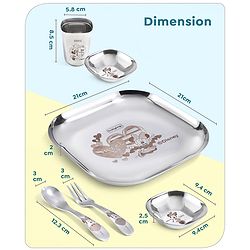 Babyhug Disney Minnie Mouse Stainless Steel Spoon & Fork Set| Easy to Clean & Maintain| Encourage Self Feeding| Laser Print| Dishwasher Safe - Silver