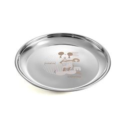 Babyhug Disney Mickey Mouse Stainless Steel Dinner Set Round - 6 Pieces| Easy to Clean & Maintain| Encourage Self Feeding| Laser Print| Dishwasher Safe| Gifting Option - Silver